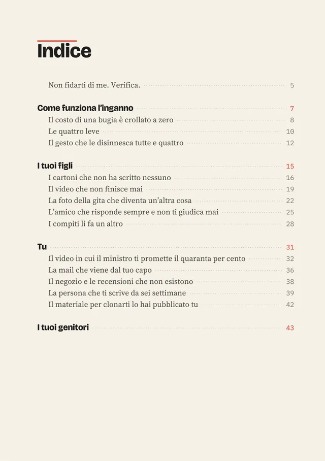 Pagina dell’indice